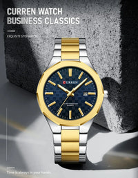 CURREN Men Watch Fashion Classial Luminous with Date Stainless Steel Band Relogio Masculino