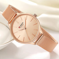 CURREN Fashion Women Watch Top Brand Luxury Ladies Girl Wristwatch Silver Stainless Steel Bracelet Classic Female Clock 9024