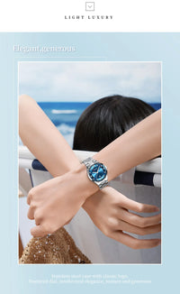 CURREN Women's Luxury Brand Watches Simple Quartz Auto Date Wristwatch Female Waterproof Clock Luminous Hands 9107