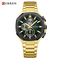 CURREN Luxury Business Wristwatch Stainless Steel Quartz Sport Chronograph Clock Fashion Male Watch Ideal Present for Daily