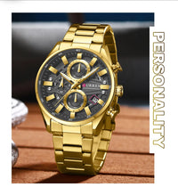 CURREN Men's Chronograph Watch Sport Wristwatch for Men Fashion Design Dial with Date Stainless Steel Band Relogio Masculino