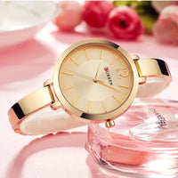 CURREN 9012 Casual Quartz Watch for Ladies, Waterproof Stylish Integrated Stainless Steel Bangle Wristwatch