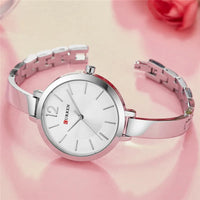 CURREN Fashion Women Watches Top Brand Luxury Ladies Girl Wristwatch Silver Stainless Steel Bracelet Classic Female Clock 9012