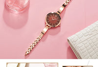 CURREN 9012 Casual Quartz Watch for Ladies, Waterproof Stylish Integrated Stainless Steel Bangle Wristwatch