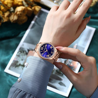 CURREN NEW Luxury Quartz Women's Bracelet Wristwatches with Rhinestone Dial Elegant Luminous Hands Stainless Steel Watches