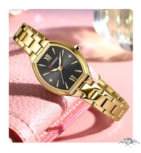 CURREN Simple Quartz Watch for Women Luxury Vintage Wristwatch Luminous Hands Stainless Steel Bracelet Women's Dress Watch