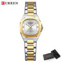 CURREN Jam Tangan Perempuan Original Waterproof Quartz Stainless Steel Minimalis Green Watch Women 9104