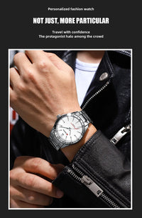 CURREN 8452 Men Quartz Watch Simple Fashion Leisure Business Clock Black Silvery Stainless Steel Strap Wristwatch for Male