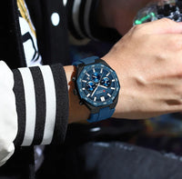 CURREN 8489 New Mens Watches Waterproof Sports Watch Silicone Strap Chronograph Quartz Wristwatch Relogios Masculino+BOX