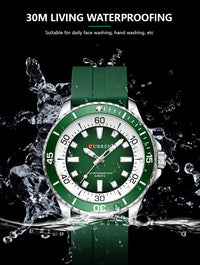 CURREN 8448 Men's Fashion Quartz Watch Outdoor Large Dial Luminous Waterproof Silicone Strap Sport Wristwatch Reloj Hombre