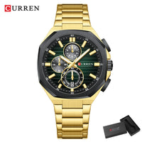 CURREN Luxury Business Wristwatch Stainless Steel Quartz Sport Chronograph Clock Fashion Male Watch Ideal Present for Daily