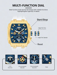 CURREN Men Casual Sport Military Quartz Calendar Wrist Watch for Man Business Leather Waterproof Male Clock Relogio Masculino
