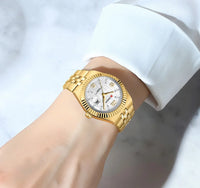 CURREN Women's Watch Analog Quartz Waterproof Ladies Wrist Watches with Date Dainty Fashion Luxury Stainless Steel Watch