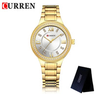 CURREN Fashion Women Watch Top Brand Luxury Ladies Girl Wristwatch Black Stainless Steel Bracelet Classic Female Clock Gift 9004