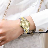 CURREN Brand 9107 Quartz Watch for Women Fashion Luxury Round Stainless Steel Waterproof Luminous Ladies Wristwatch