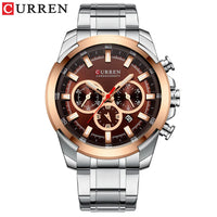CURREN 8361 Classic Business & Fashion Six-Hand Men's Quartz Watch, Water-Resistant Stainless Steel Strap with Calendar