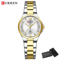 CURREN Luxury Brand Wristwatches for Women Stainless Steel Band with Elegance Dial Luminous Hands Waterproof Watch