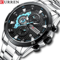 CURREN 8402 Men's Stainless Steel Watch Creative Fashion Luminous Dial with Chronograph Leisure Luxury Men's Watch Reloj Hombre