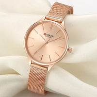 CURREN Fashion Women Watch Top Brand Luxury Ladies Girl Wristwatch Silver Stainless Steel Bracelet Classic Female Clock 9024