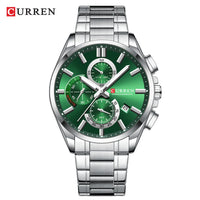 CURREN Men's Quartz Chronograph Watch with Luminous Hands,Auto Date Stainless Steel Band, Precision Style Wristwatche Waterproof