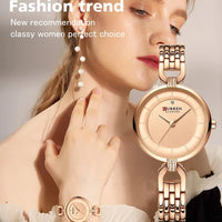 CURREN 9052 Women Watch Brand Fashion Casual Ladies Quartz Wristwatch Rose Gold Stainless Steel Mesh Dress Clock For Girl