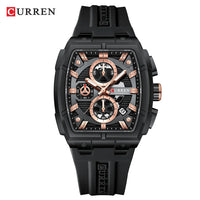 CURREN Original Silicon Strap Multi-functional Dialn Auto Date Design Men's Watch Sports Chronograph Watches