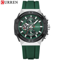 CURREN 8462 Top Luxury Quartz Men's Watch Silicone Strap Multifunctional Timing Code Classic Luminous Waterproof Men's Watch