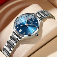CURREN Women Elegant Watch Stainless Steel Casual Fashion Dial Digital Ladies Watches Quartz Wristwatch Reloj Mujer Girls Clock