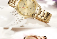 CURREN 9007 Fashion Women Quartz Watch Waterproof Minimalist Calendar Wristwatch with Roman Numerals