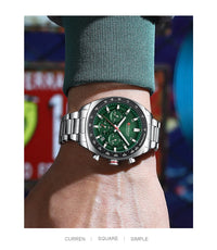 CURREN High Quality Men's Luxury  Fashion Quartz Watch Men Round Business Student Sport Waterproof Glow Clock