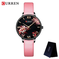 CURREN Women Watch Top Brand Luxury Gold Female Waterproof Clock Mesh Stainless Steel Bracelet Flower Ladies Wristwatch 9059