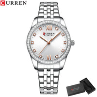 CURREN Top Brand Ladies Watch Elegant Stainless Steel Bracelet Simple Waterproof Ladies Business Watch Relogio Feminino