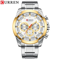 CURREN 8361 Classic Business & Fashion Six-Hand Men's Quartz Watch, Water-Resistant Stainless Steel Strap with Calendar
