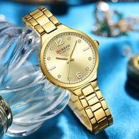 CURREN Women Elegant Watch Stainless Steel Casual Fashion Dial Digital Ladies Watches Quartz Wristwatch Reloj Mujer Girls Clock