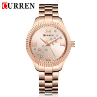 CURREN New Fashion Women Watches Top Brand Luxury Lady Girl Wristwatch Black Stainless Steel Bracelet Female Clock Gift 9009