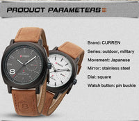 CURREN 8139 Men's Water-resistant Men's Quartz Watch Neutral-style Watch with Small Dial, Matte Genuine Leather Strap