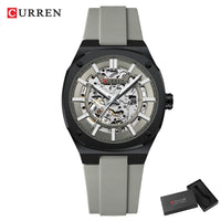 CURREN Watch for Men Automatic Mechanical Original Waterproof Silicone Strap Luminous Business Fashion clock