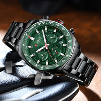 CURREN High Quality Men's Luxury  Fashion Quartz Watch Men Round Business Student Sport Waterproof Glow Clock