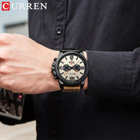 CURREN 8314 Watch For Men Top Brand Luxury Leather Quartz Men Watches Date Business Sport Male Wristwatch Clock Montre Homme