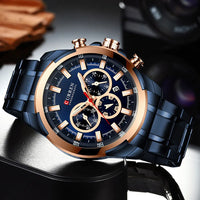 CURREN 8361 Classic Business & Fashion Six-Hand Men's Quartz Watch, Water-Resistant Stainless Steel Strap with Calendar