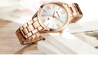 CURREN 9007 Fashion Women Quartz Watch Waterproof Minimalist Calendar Wristwatch with Roman Numerals