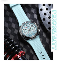 CURREN 8502 Brand New Quartz Watches for Men Chronograph Calendar Luminous Sport 30M Waterproof Silicone Strap Mens Wristwatch