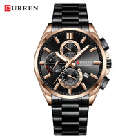 CURREN Men's Quartz Chronograph Watch with Luminous Hands,Auto Date Stainless Steel Band, Precision Style Wristwatche Waterproof
