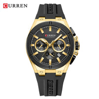 CURREN Luxury Man Wristwatch Chronograph Date Waterproof Rubber band Casual Quartz Men's Watches Sports Male Clock Reloj