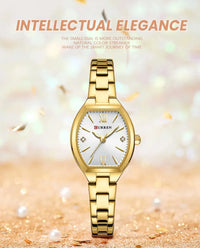 CURREN 9112 Minimalist Ladies' Quartz Watch, Barrel-shaped Waterproof Wristwatch with Roman Numeral