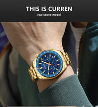 CURREN High Quality Men's Luxury  Fashion Quartz Watch Men Round Business Student Sport Waterproof Glow Clock