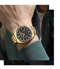 CURREN High Quality Men's Luxury  Fashion Quartz Watch Men Round Business Student Sport Waterproof Glow Clock