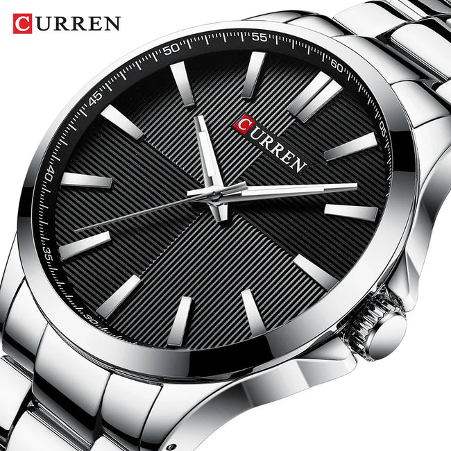 Watches For Men CURREN Luxury Branded Stainless Steel Fashion Business Mens Watch Quartz Wristwatch Man Clock Waterproof Relogio
