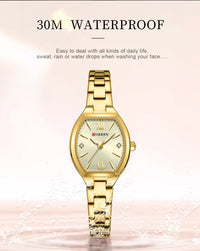 CURREN Fashionable Barrel-Shaped Simple Elegant Quartz Watch Women's Elastic Band Retro Women's Watch