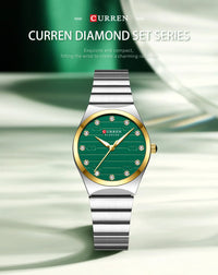 CURREN Luxury Brand Women's Watch Ladies Steel Strap Quartz Timepiece with Luminous Hands and Simple Design